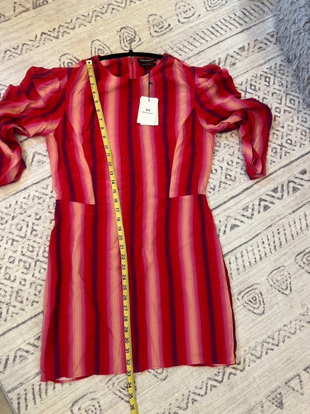 Something Navy Red and Pink Striped Long Sleeve Dress - Picture 5 of 7
